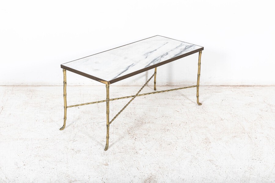 Brass Faux Bamboo Coffee Table
