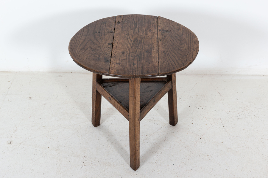 19thC English Oak Tiered Cricket Table