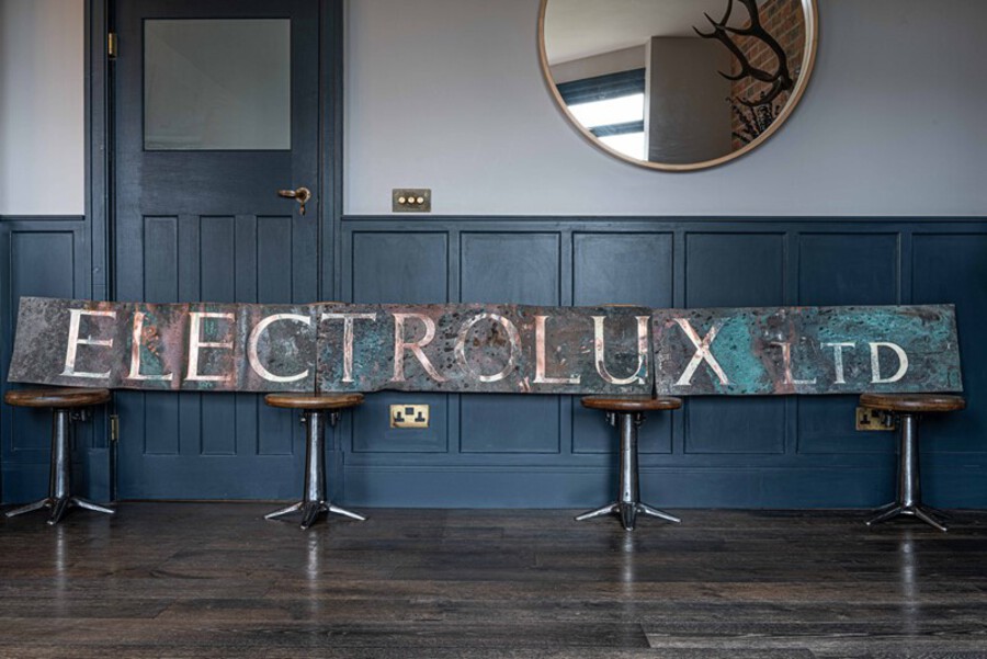 Electrolux Copper & Enamel Sign 