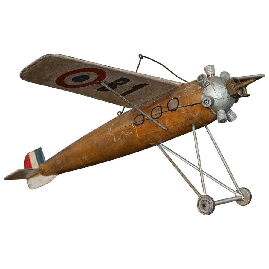 Scratch Built French Airplane, Early Mid-20th Century