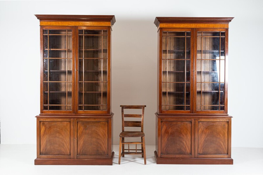 English Glazed Mahogany Bookcases