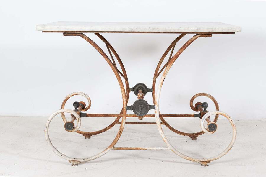 Antique French Marble Patisserie Table