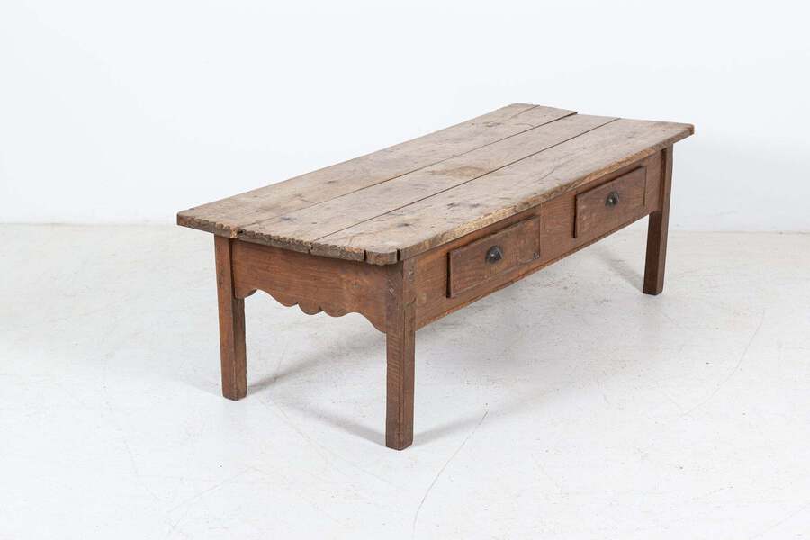 19thC Large Provincial Spanish Oak Coffee Table