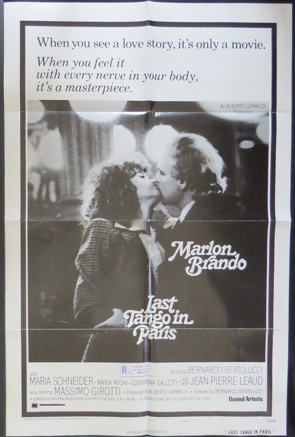 Antique Last Tango In Paris  Original One Sheet from the 1972 Film.
