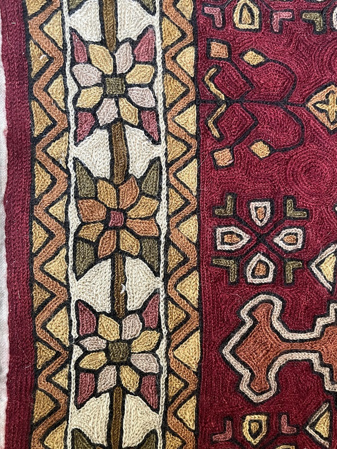 Antique Crewel work rug