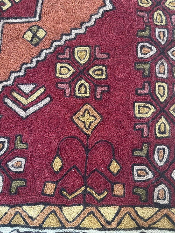 Antique Crewel work rug