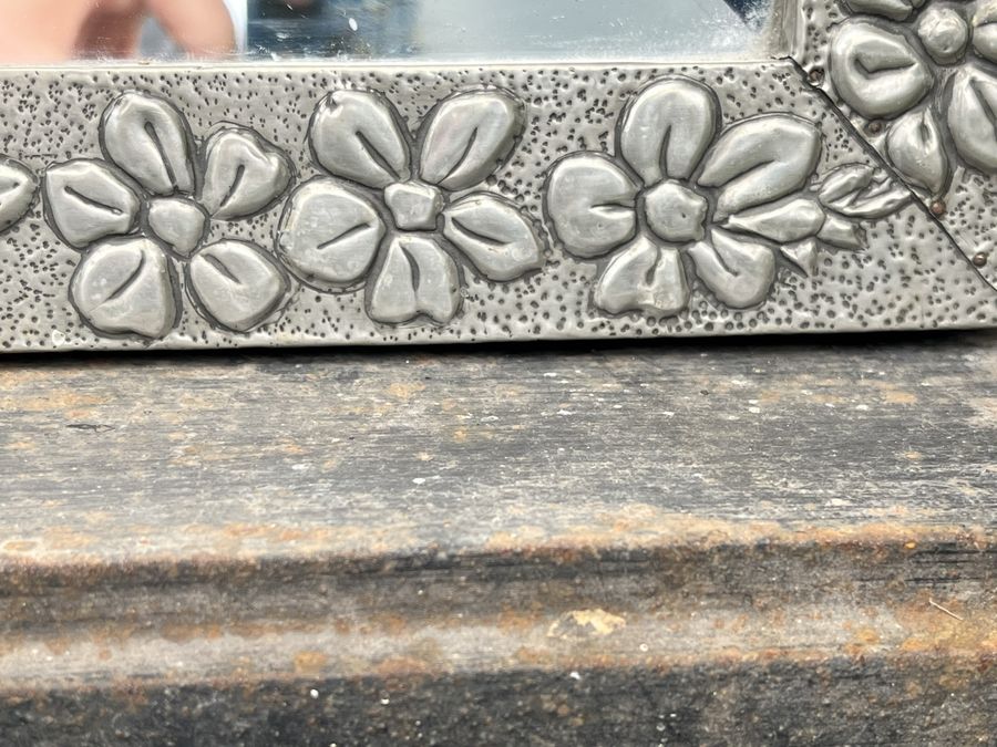 Antique Arts and Craft pewter mirror