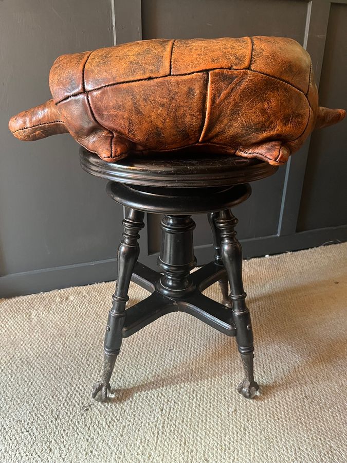 Leather turtle footstool