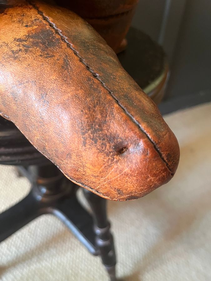 Antique Leather turtle footstool