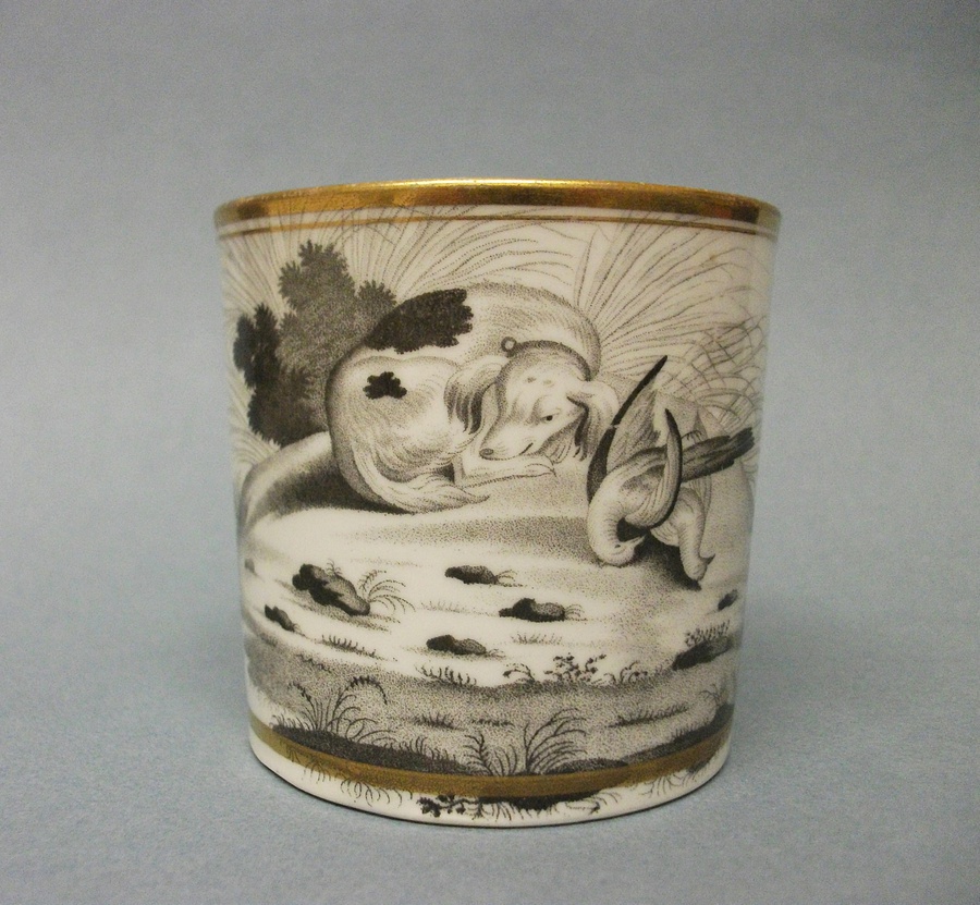 Antique Spode Bat Printed Coffee Can, c.1810 (B)