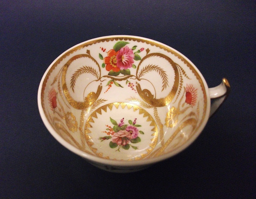 Antique Charles Bourne London Shape Tea Cup and Saucer, c.1820