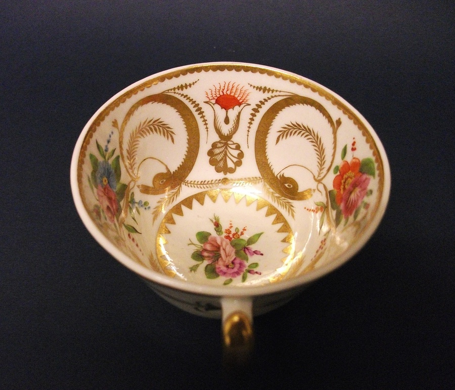Antique Charles Bourne London Shape Tea Cup and Saucer, c.1820