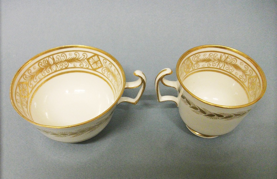 Antique Staffordshire London Shape Tea Cup, Coffee Cup and Saucer, c.1815