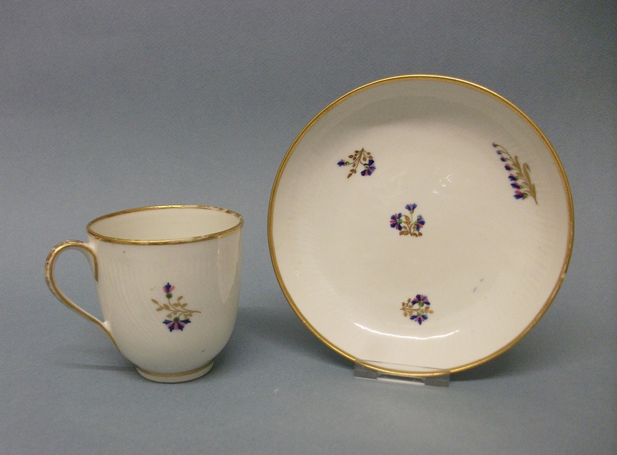 Derby Coffee Cup and Saucer, c.1790-1800