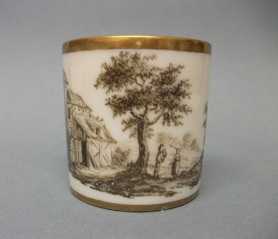 Antique French (Paris) Hand-Painted Coffee Can, c.1810