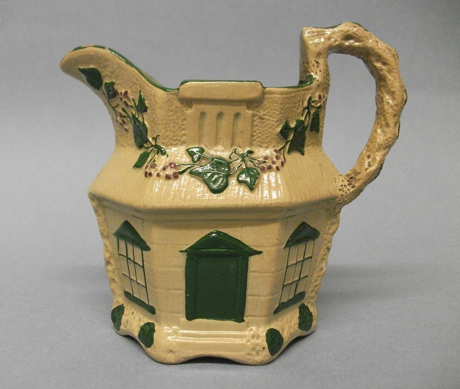 Antique Small Staffordshire Drabware 'Cottage' Jug, c.1820-30
