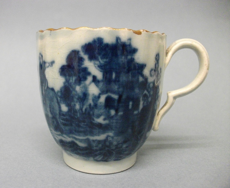 Antique Spode Pearlware Transfer Printed Coffee Cup 'Boy on a Buffalo', c.1795