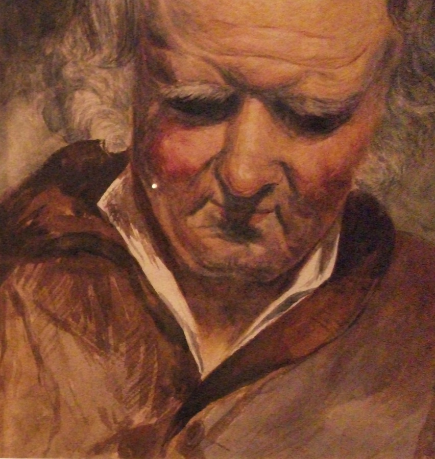 Antique Charles Trevor Garland (1851-1906).  A Watercolour Portrait