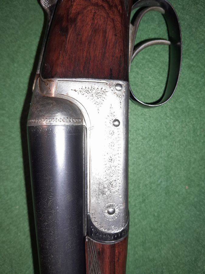 Antique Webley & Scott 12 guage double sporting shot gun made for Bozzard & co. Wiltshire