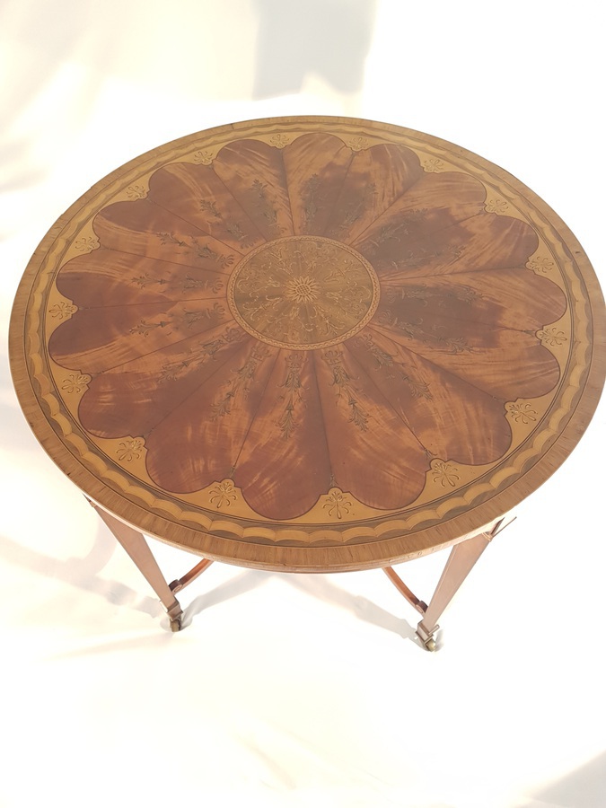 Marquetry Inlaid Satinwood Centre Table