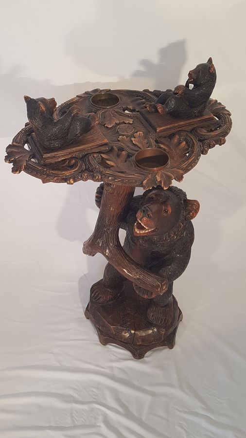 Antique Black Forest Bear Stand