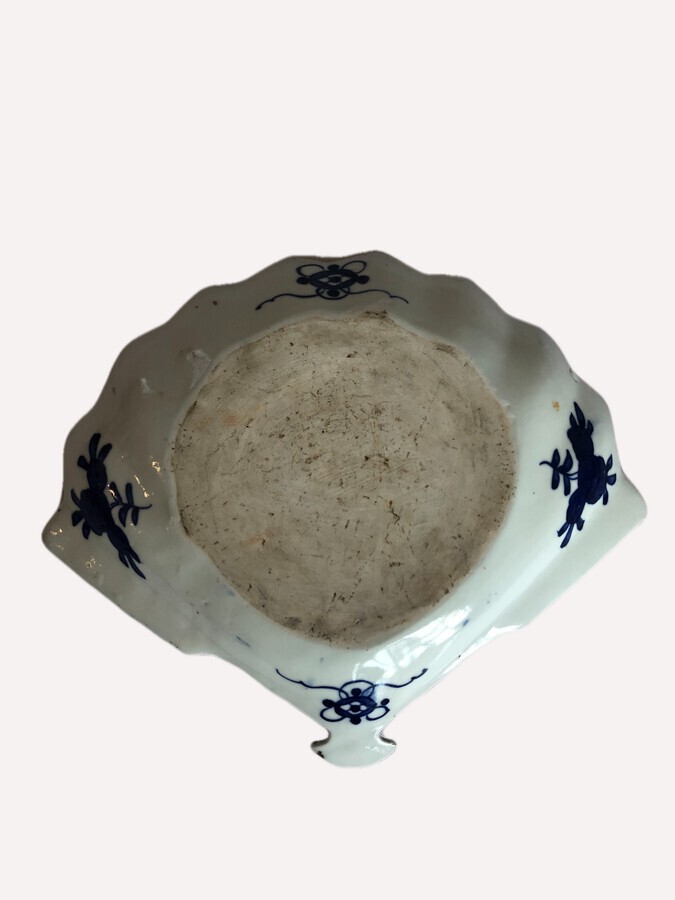 Antique Unusual Imari Fan Shaped Plate