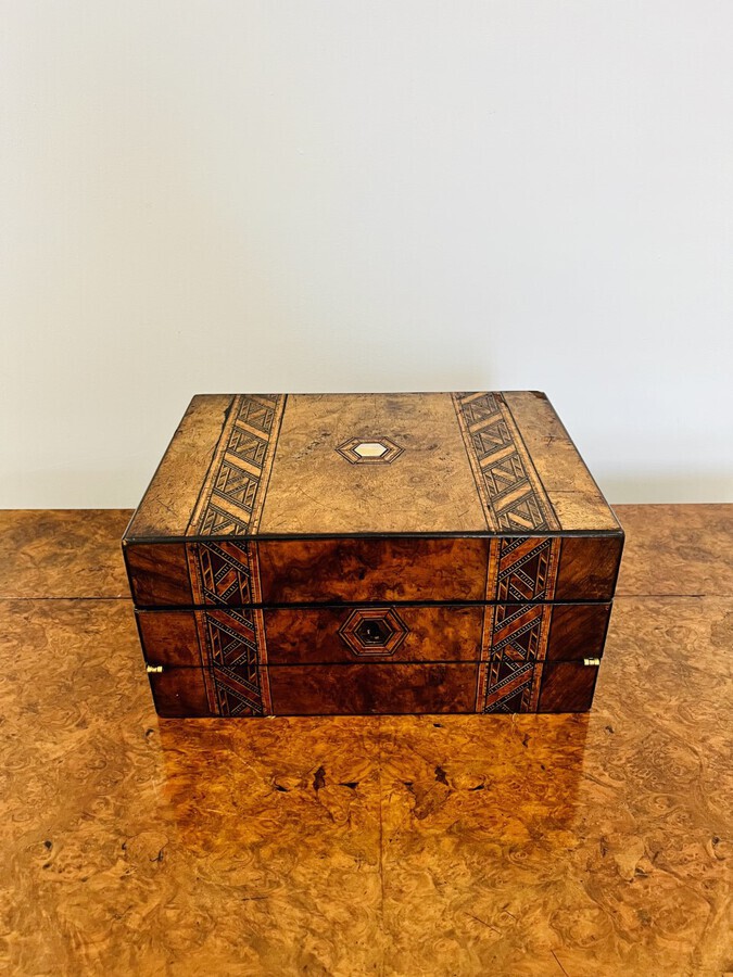 Lovely antique Victorian tunbridge ware inlaid writing box