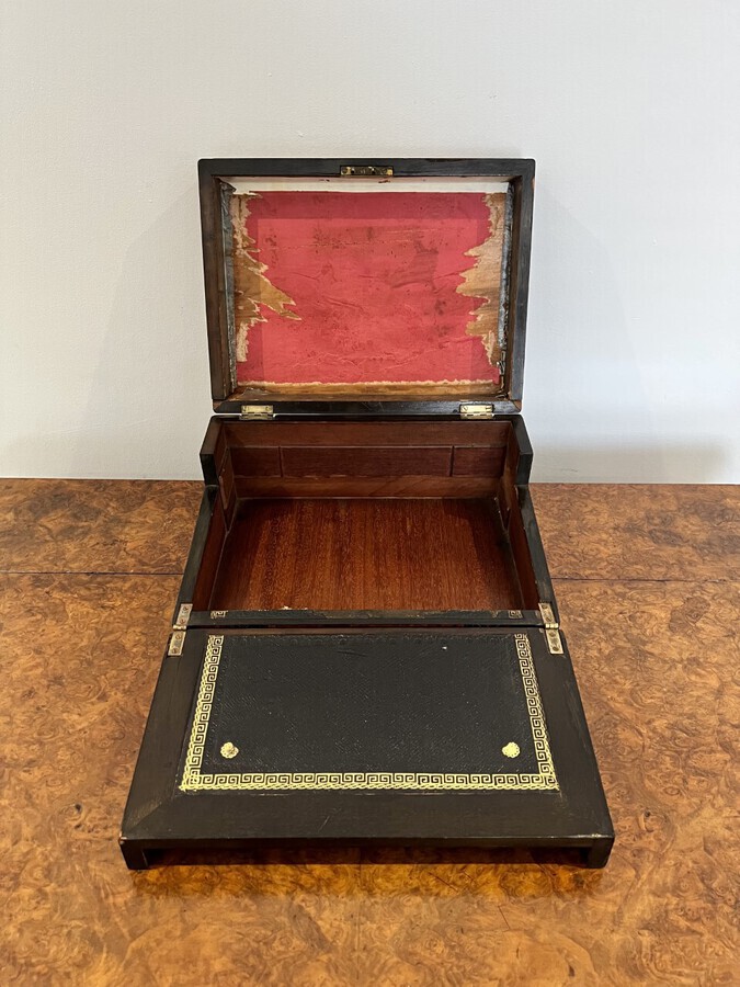 Antique Lovely antique Victorian tunbridge ware inlaid writing box 