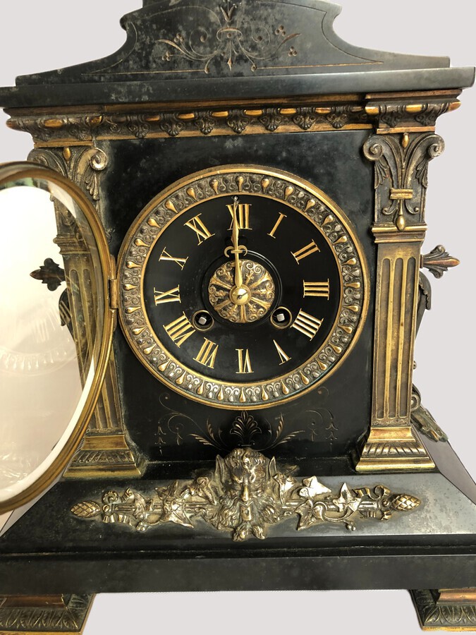 Antique Outstanding Quality Antique Victorian French Marble Mantle Clock By Pierre Le Masson, Paris