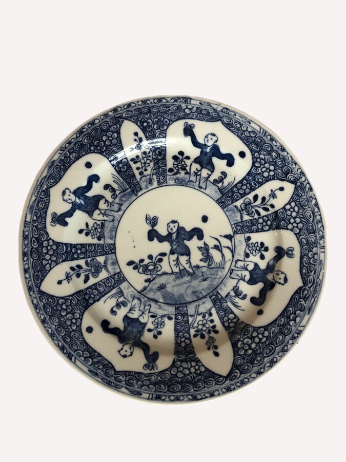 Antique Antique Chinese Blue & White Hand Painted Plate