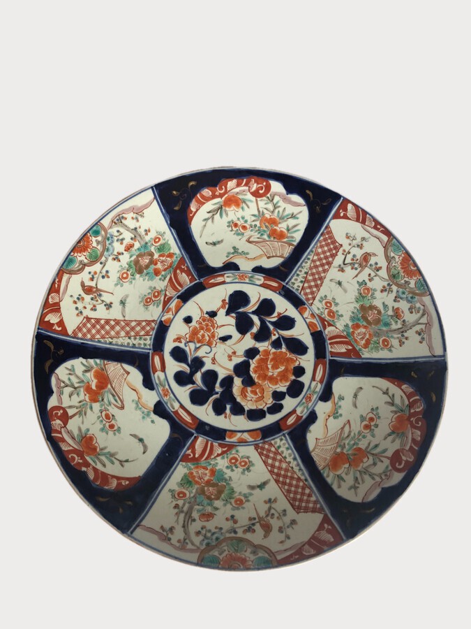 Antique Large Quality Antique Japanese Imari Hand Painted Charger