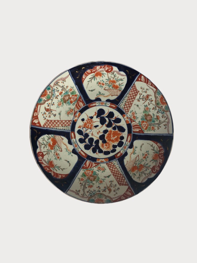 Antique Large Quality Antique Japanese Imari Hand Painted Charger