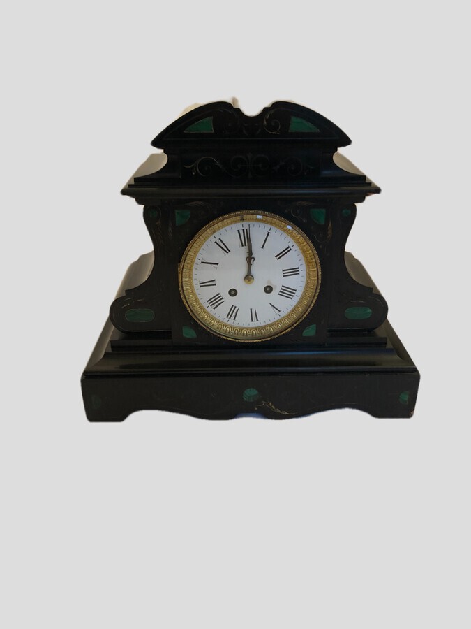 Antique Unusual Antique Victorian Marble Mantle Clock