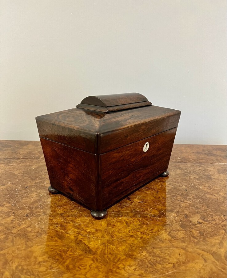 Antique Quality Antique Willian IV Rosewood Tea Caddy
