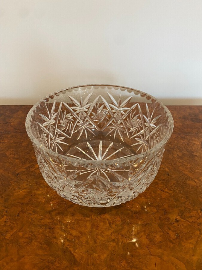 Antique Fantastic Quality Antique Edwardian Cut Glass Fruit Bowl