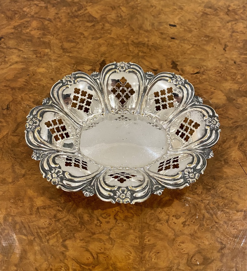 Antique Edwardian Quality Ornate Silver Plated Dish