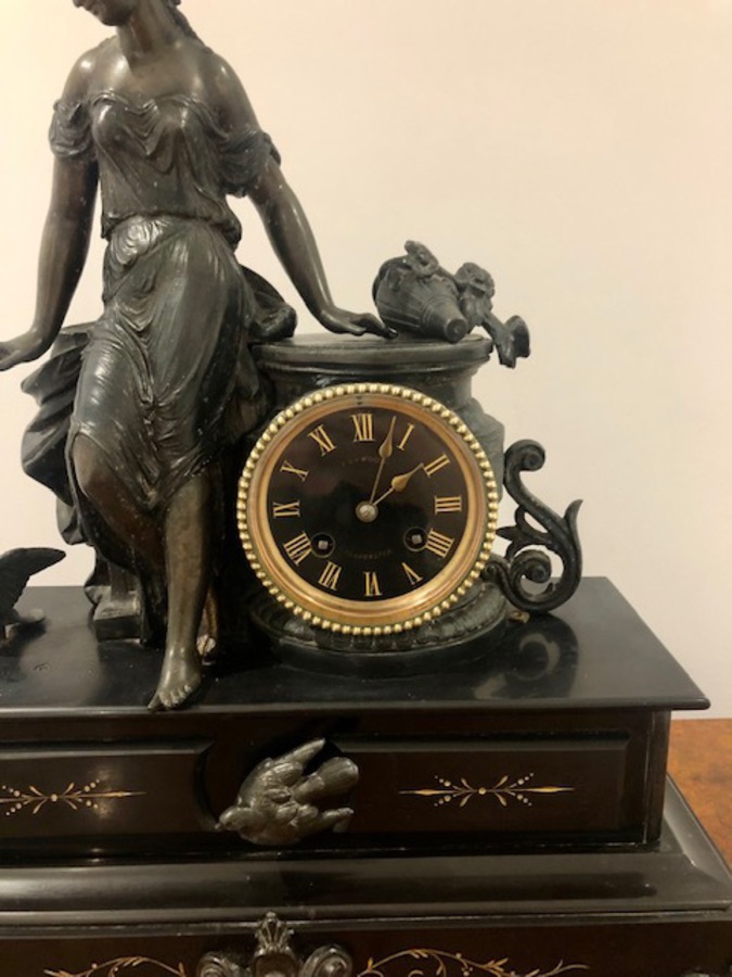 Antique Large Antique Victorian Quality Mantle Clock