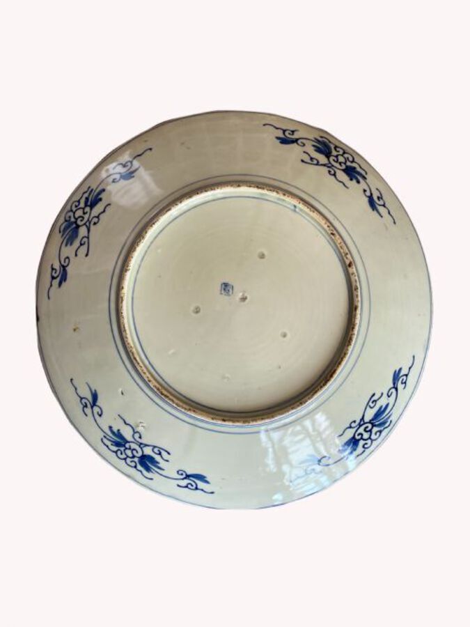 Antique Large Antique Quality Japanese Blue & White Imari plate