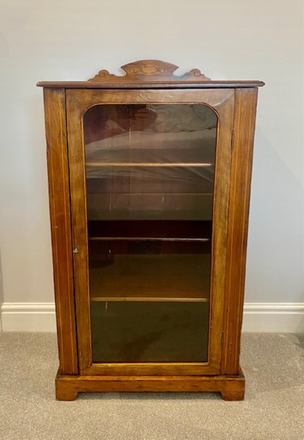 Antique Antique Victorian Walnut Inlaid Side Cabinet