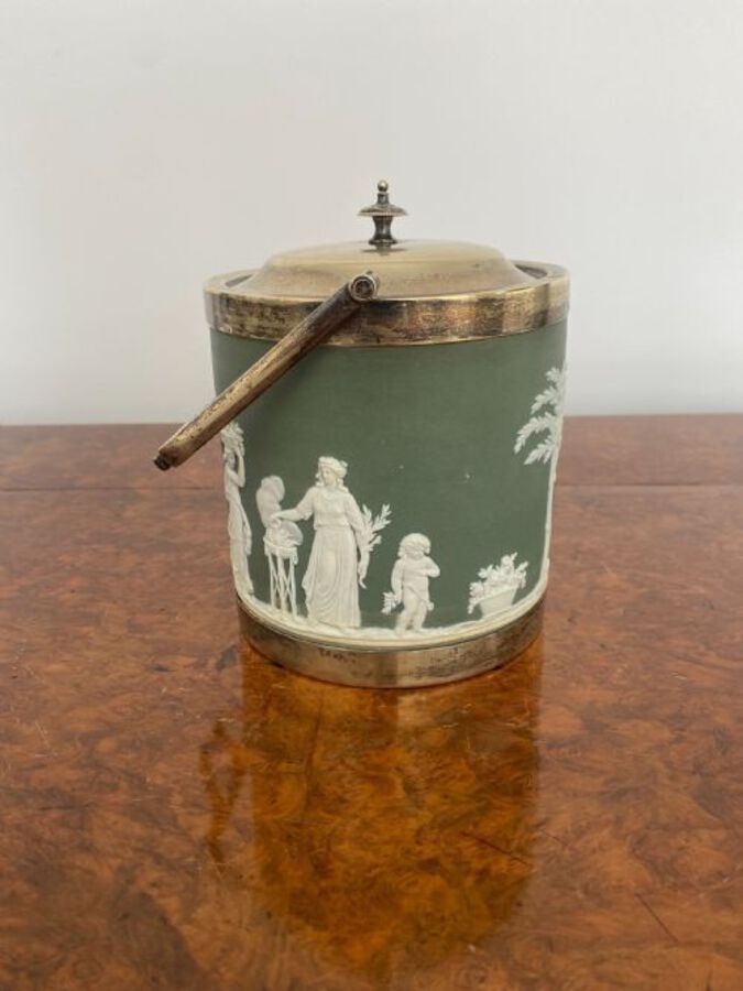 Antique Antique Wedgwood Jasper Ware Biscuit Barrel 