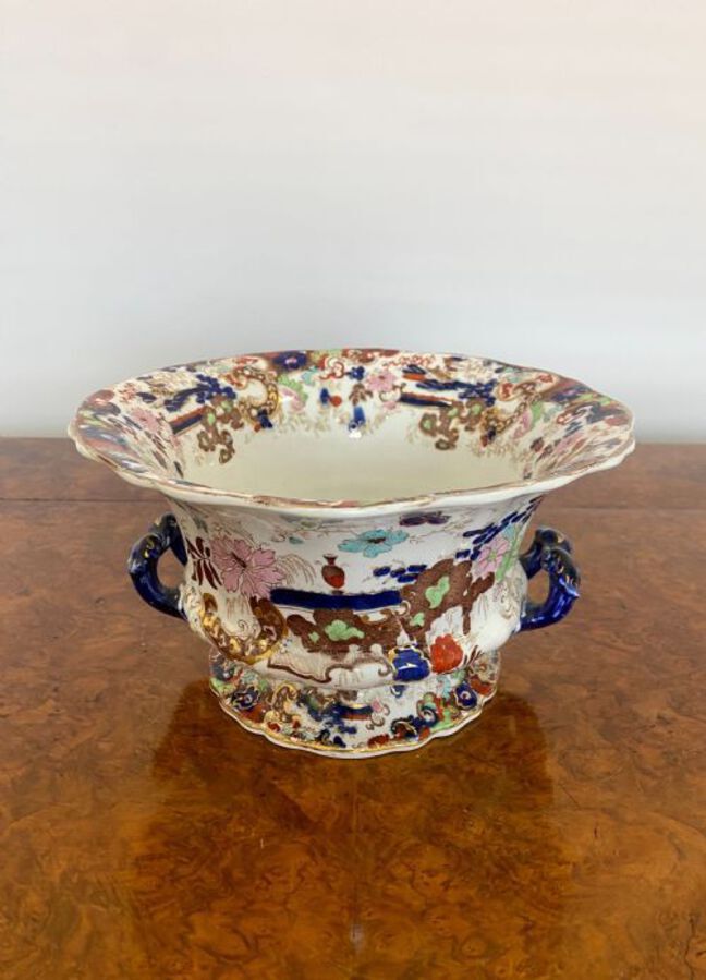 Antique Antique Victorian Quality Decorated Staffordshire Fruit Bowl 
