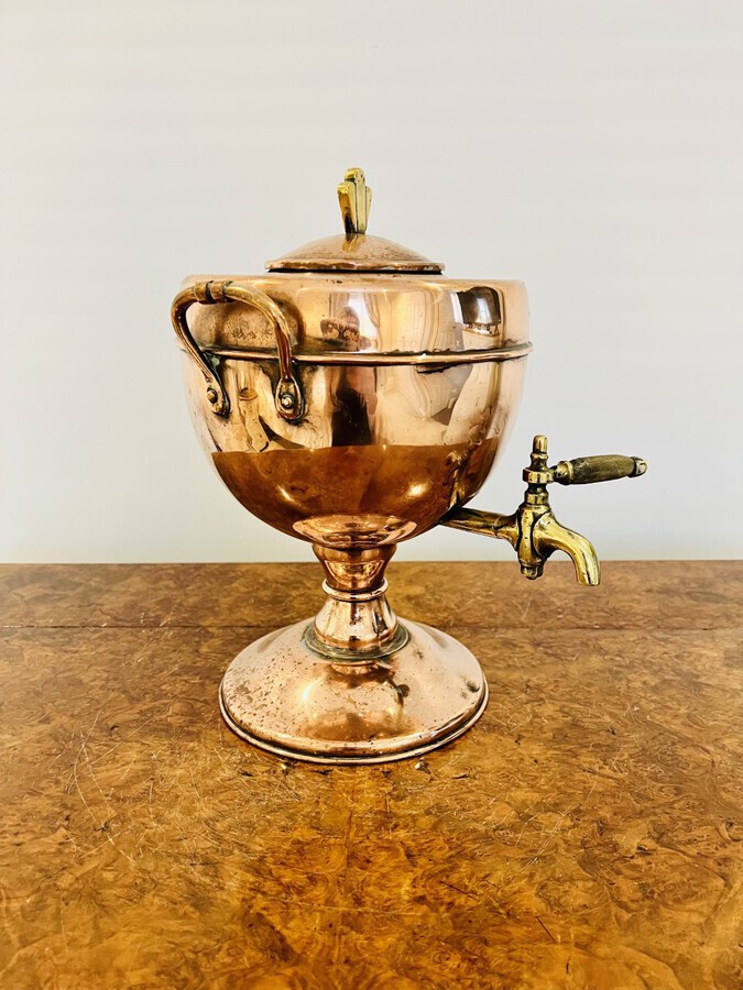 Antique Antique George III quality copper & brass samovar 