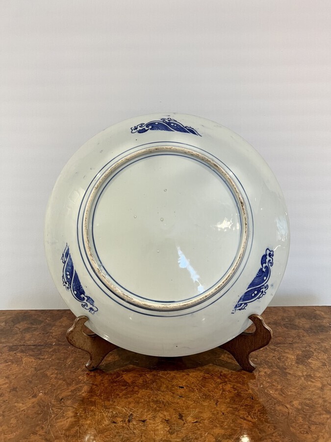 Antique Large Quality Japanese Blue & White Imari plate