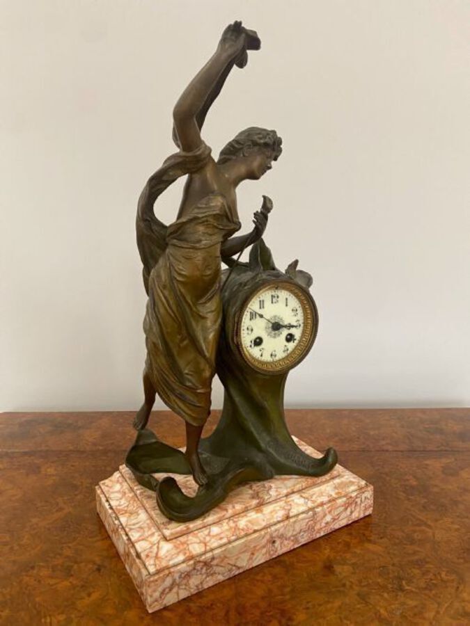 Antique Quality Antique Art Nouveau French L'AURORE mantle clock
