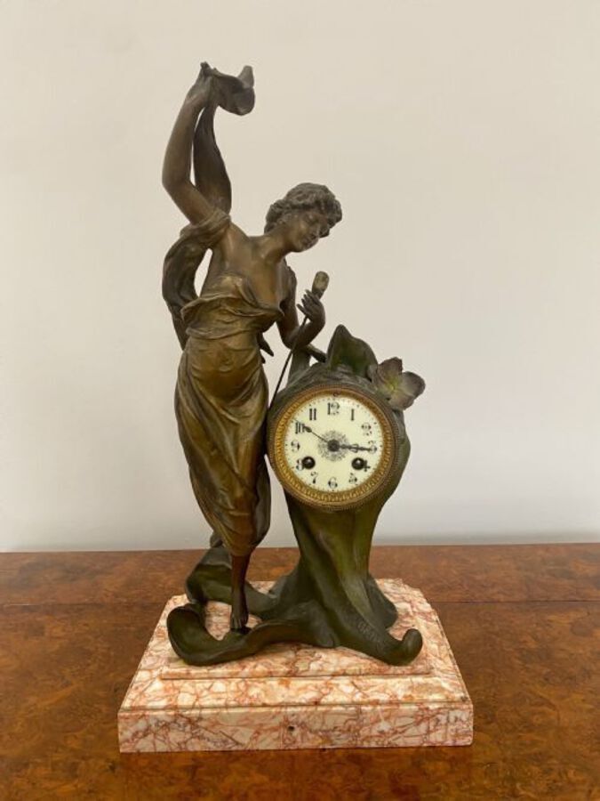 Antique Quality Antique Art Nouveau French L'AURORE mantle clock