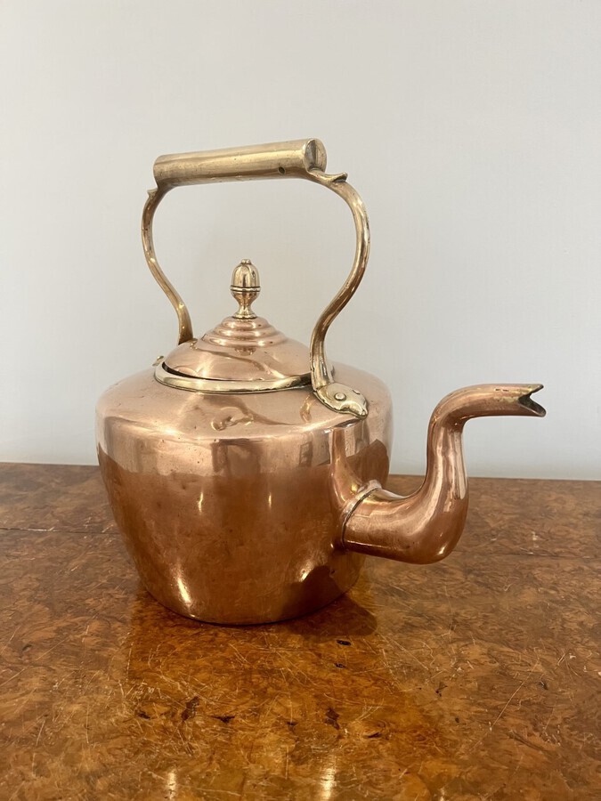 Antique Large antique George III copper kettle 