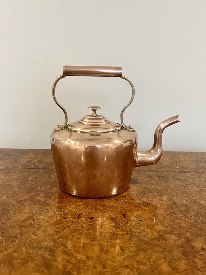 Antique Small antique George III quality copper kettle 