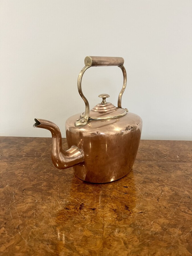 Antique Small antique George III quality copper kettle 
