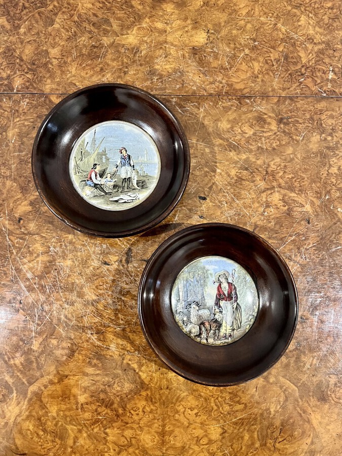 Two antique Victorian Pratt ware pot lids