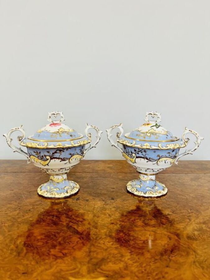 Quality Pair of Chamberlains Worcester sauce tureens and covers